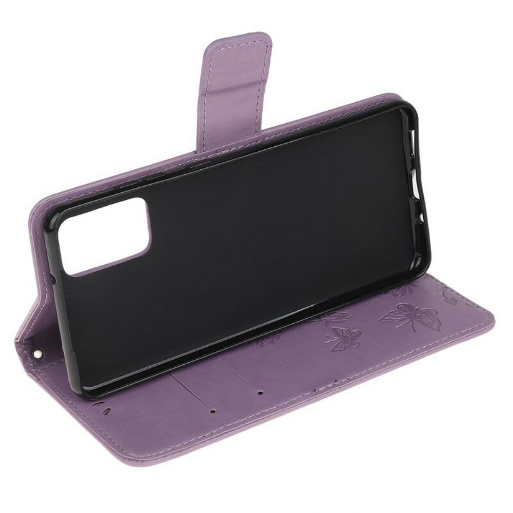 Folio-hoesje voor Samsung Galaxy S20 Plus 4G / 5G Met Ketting Discretieband Vlinders