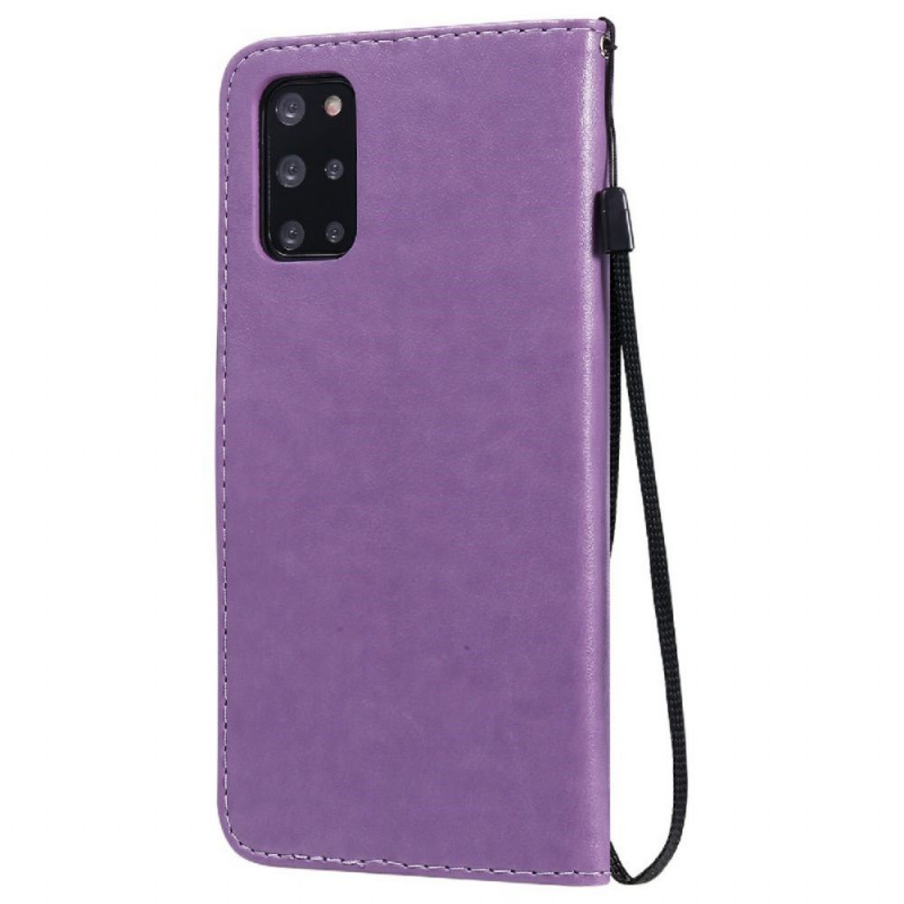 Folio-hoesje voor Samsung Galaxy S20 Plus 4G / 5G Met Ketting Kat En Bij Met Riem