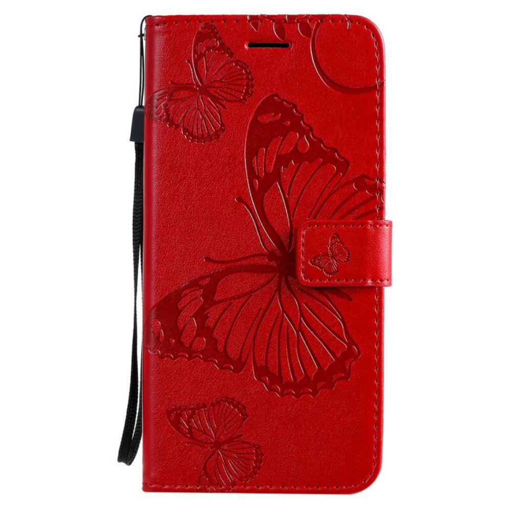 Folio-hoesje voor Samsung Galaxy S20 Plus 4G / 5G Met Ketting Reuzenvlinders Met Bandjes