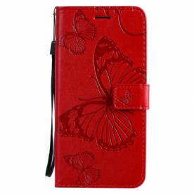 Folio-hoesje voor Samsung Galaxy S20 Plus 4G / 5G Met Ketting Reuzenvlinders Met Bandjes