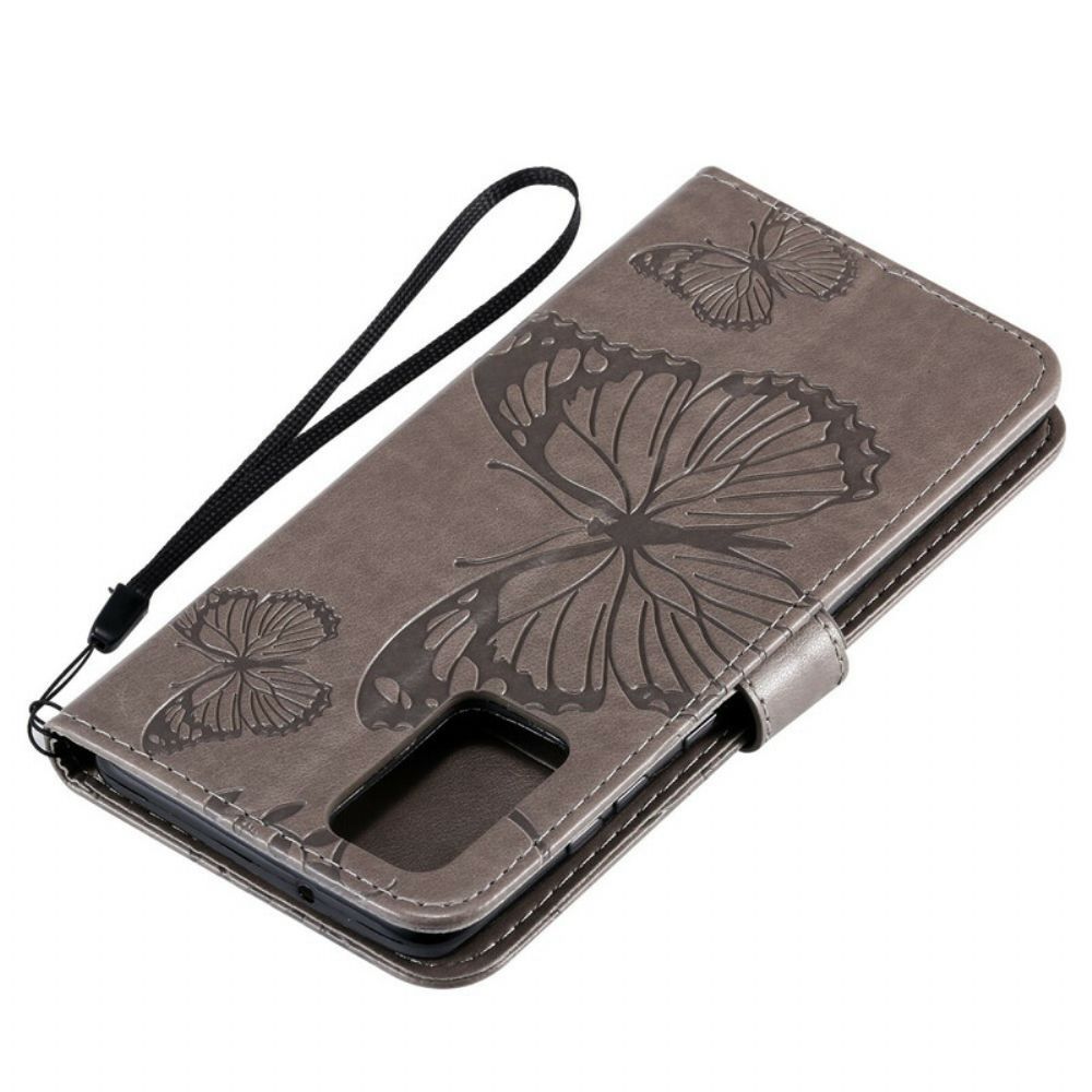 Folio-hoesje voor Samsung Galaxy S20 Plus 4G / 5G Met Ketting Reuzenvlinders Met Bandjes