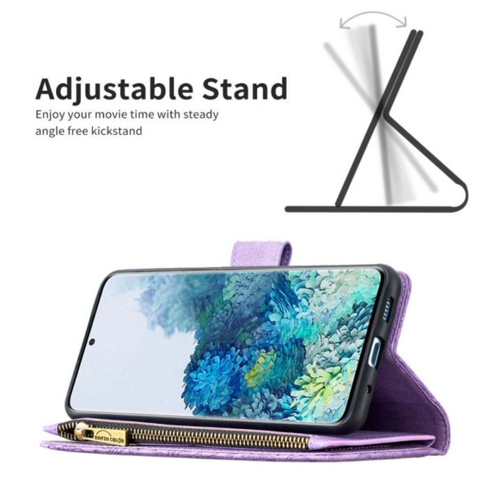 Folio-hoesje voor Samsung Galaxy S20 Plus 4G / 5G Zip Pocket Vlinder