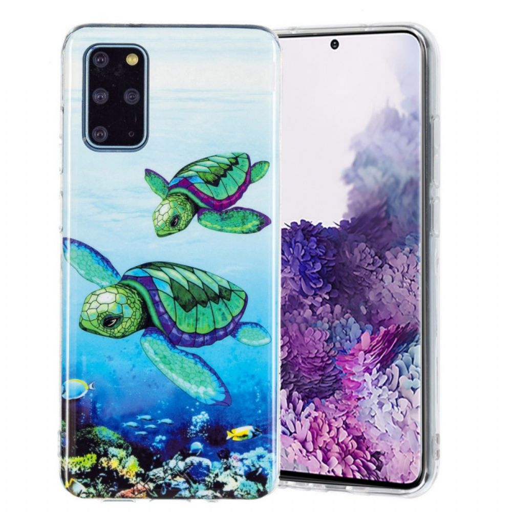 Hoesje voor Samsung Galaxy S20 Plus 4G / 5G Fluorescerende Schildpadden