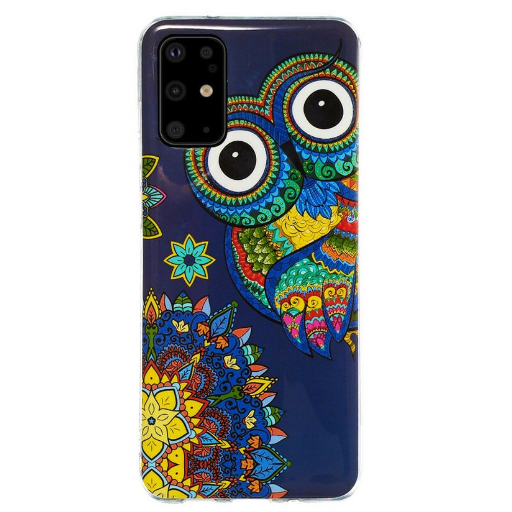 Hoesje voor Samsung Galaxy S20 Plus 4G / 5G Fluorescerende Uil Mandala