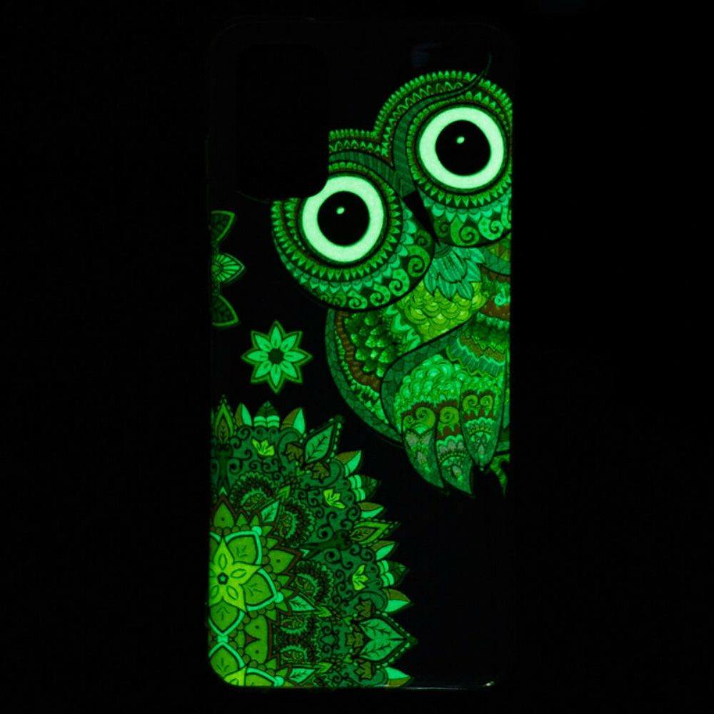 Hoesje voor Samsung Galaxy S20 Plus 4G / 5G Fluorescerende Uil Mandala