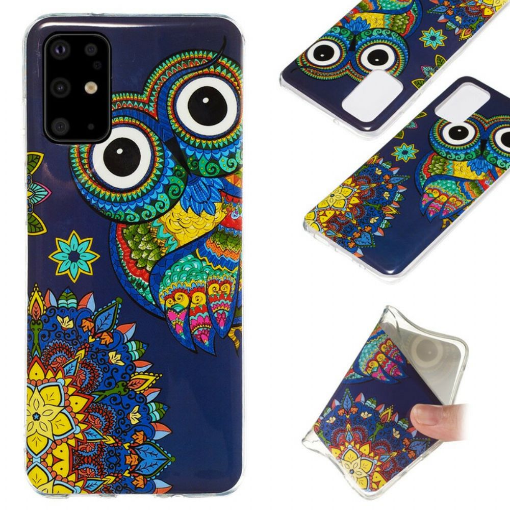 Hoesje voor Samsung Galaxy S20 Plus 4G / 5G Fluorescerende Uil Mandala