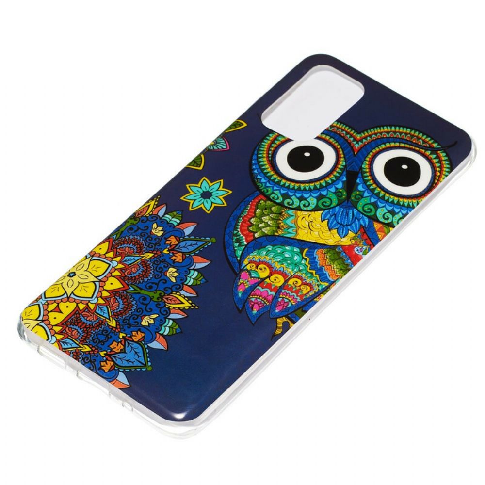 Hoesje voor Samsung Galaxy S20 Plus 4G / 5G Fluorescerende Uil Mandala