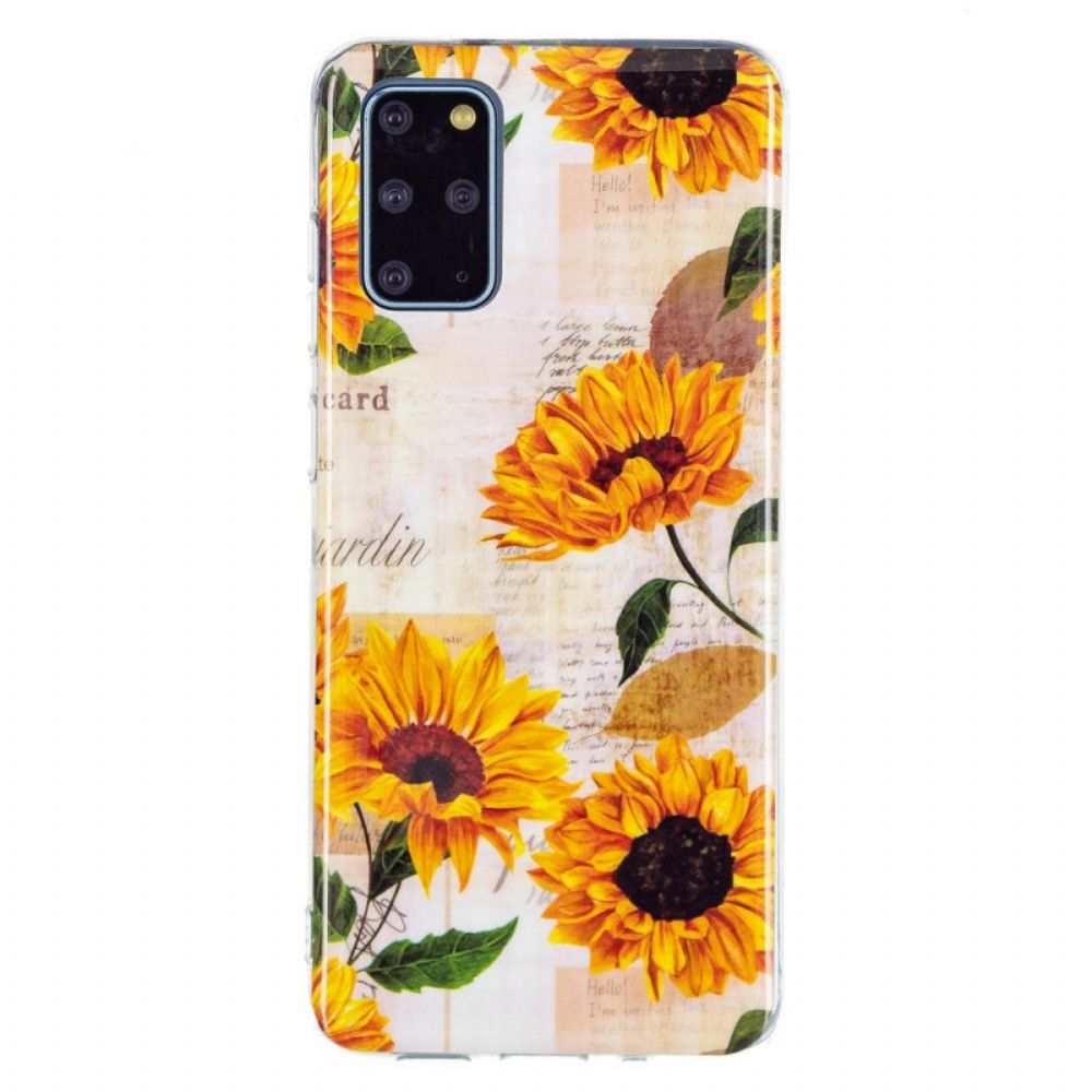 Hoesje voor Samsung Galaxy S20 Plus 4G / 5G Fluorescerende Zonnebloemen