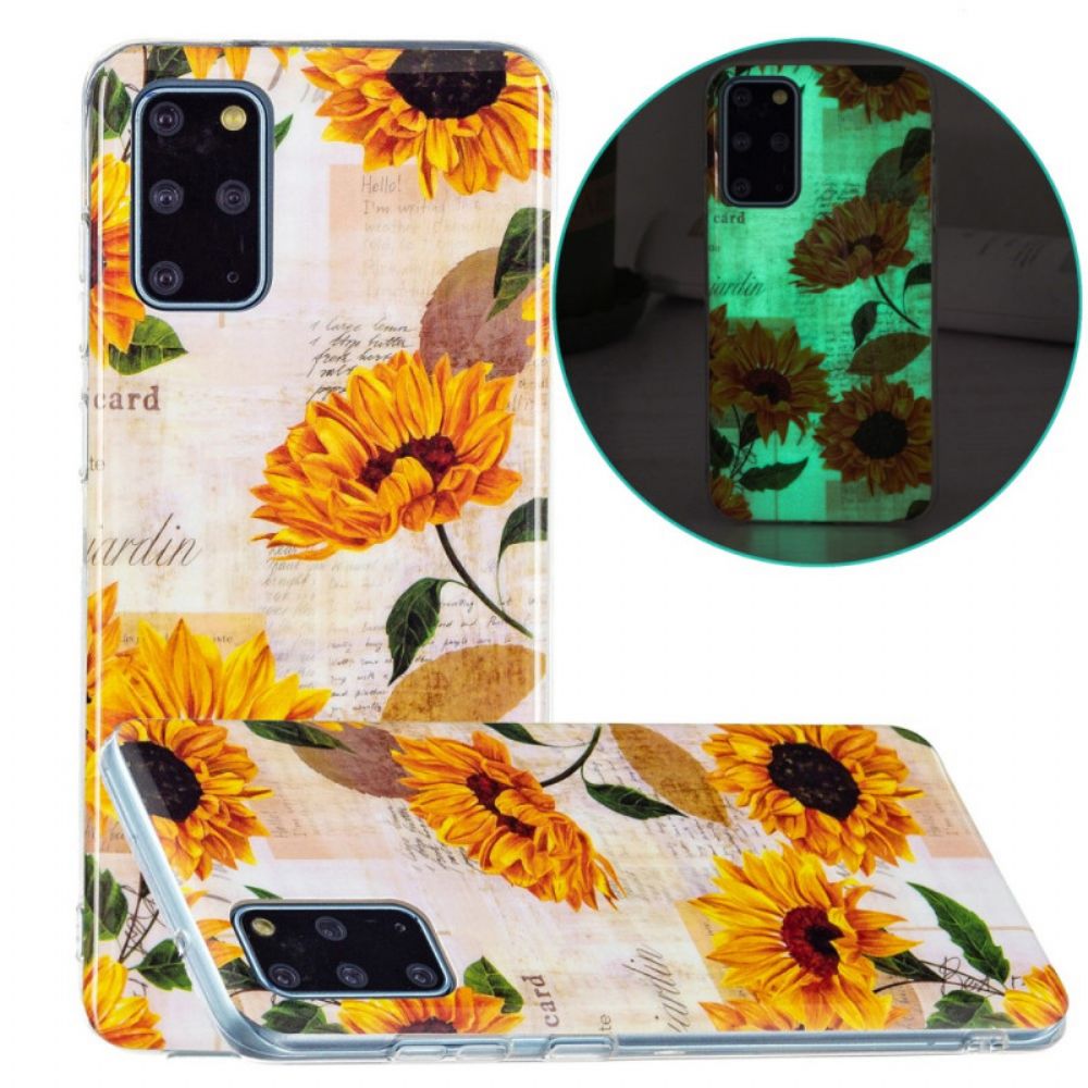 Hoesje voor Samsung Galaxy S20 Plus 4G / 5G Fluorescerende Zonnebloemen