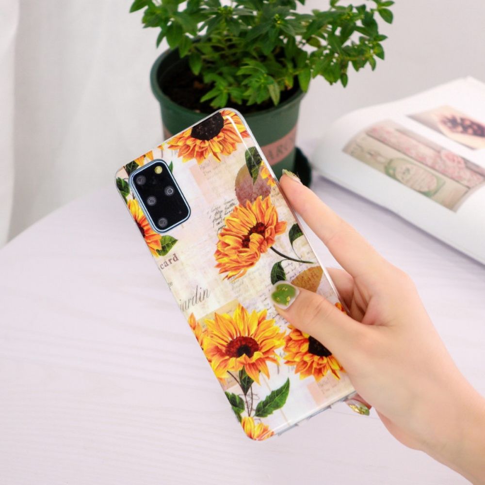 Hoesje voor Samsung Galaxy S20 Plus 4G / 5G Fluorescerende Zonnebloemen