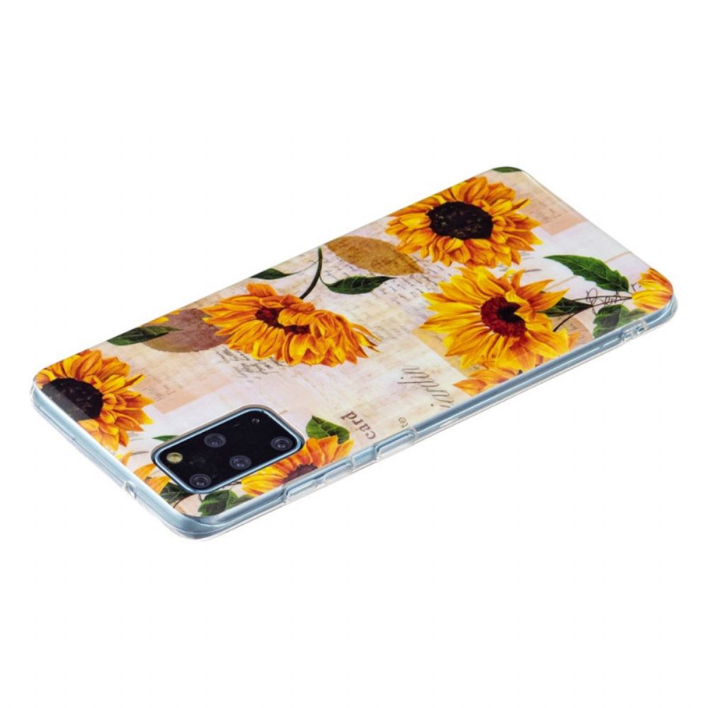 Hoesje voor Samsung Galaxy S20 Plus 4G / 5G Fluorescerende Zonnebloemen