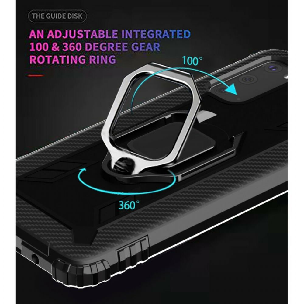 Hoesje voor Samsung Galaxy S20 Plus 4G / 5G Ring En Koolstofvezel