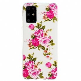 Telefoonhoesje voor Samsung Galaxy S20 Plus 4G / 5G Fluorescerende Bloemen