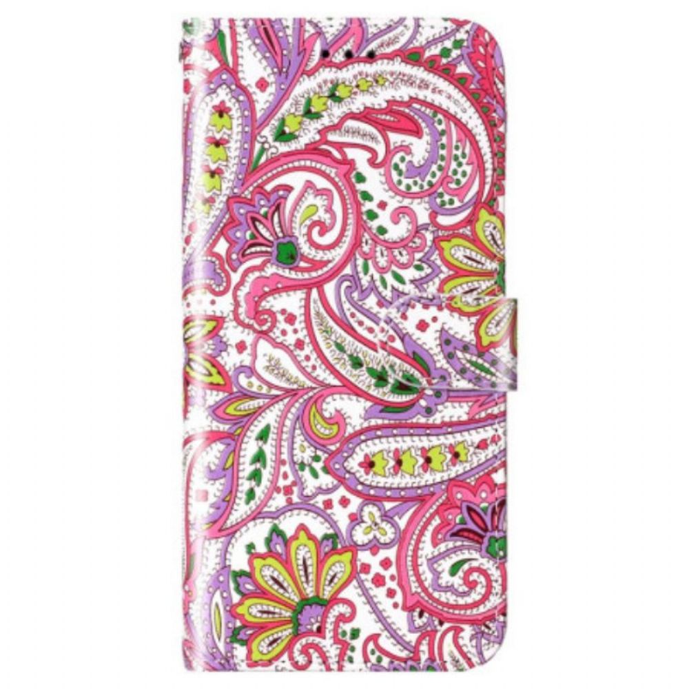 Folio-hoesje voor Xiaomi 12 Lite Met Ketting Paisley-patroon Met Bandjes