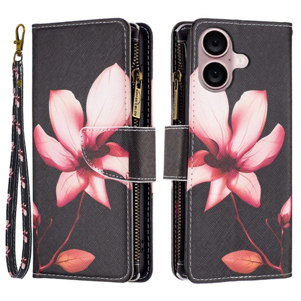 Bescherming Hoesje iPhone 16 Lotus-portemonnee