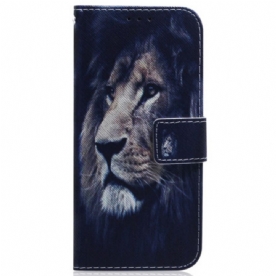 Flip Case Leren iPhone 16 Dromende Leeuw