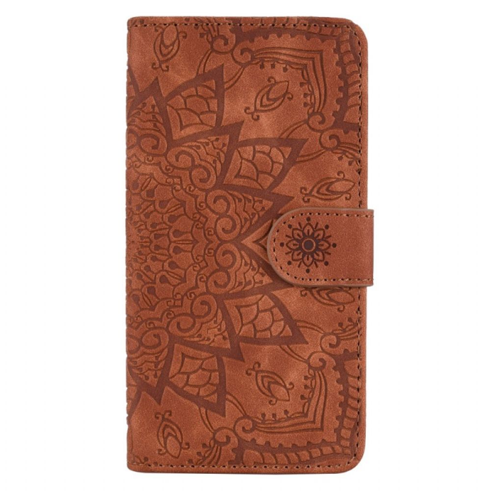 Flip Case Leren iPhone 16 Mandala Suède-effect