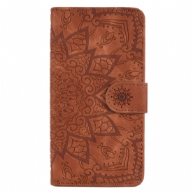 Flip Case Leren iPhone 16 Mandala Suède-effect