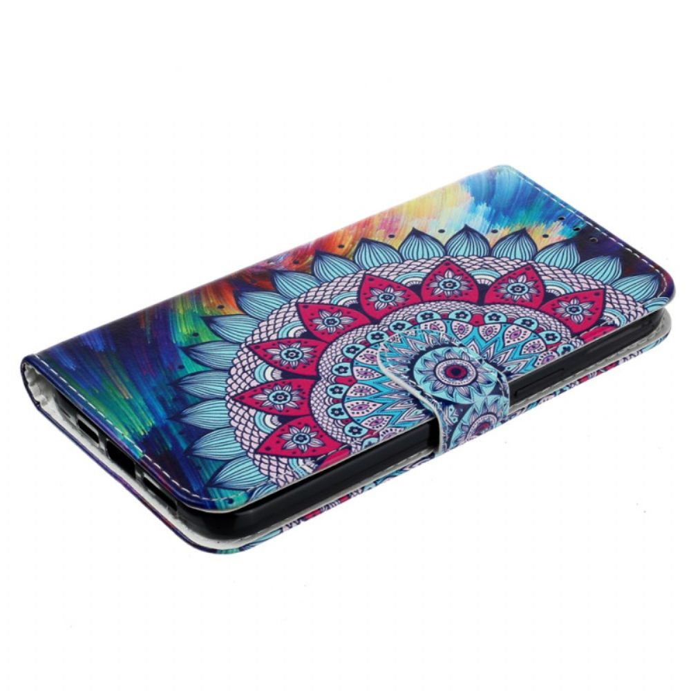 Folio-hoesje iPhone 16 Fantastische Mandala Met Riempje