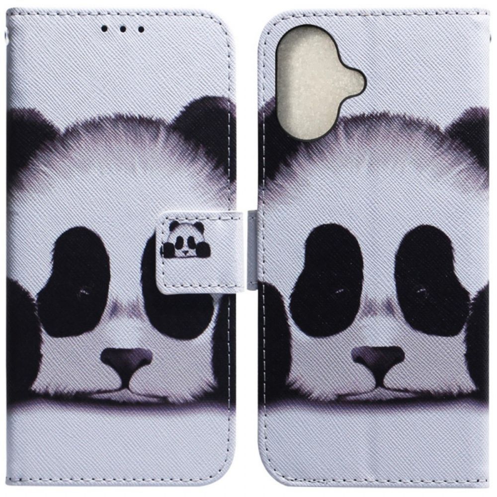 Folio-hoesje iPhone 16 Telefoonhoesje Panda