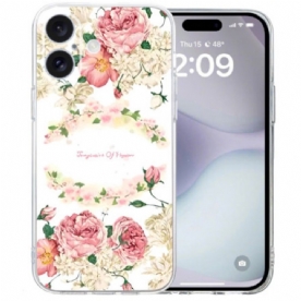 Hoesje iPhone 16 Rozen Met Transparante Rand Bescherming Hoesje