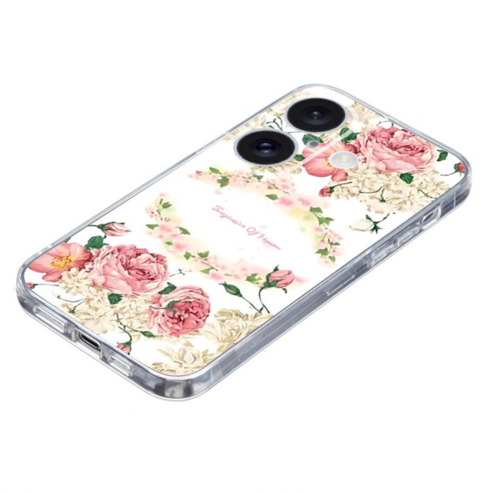 Hoesje iPhone 16 Rozen Met Transparante Rand Bescherming Hoesje