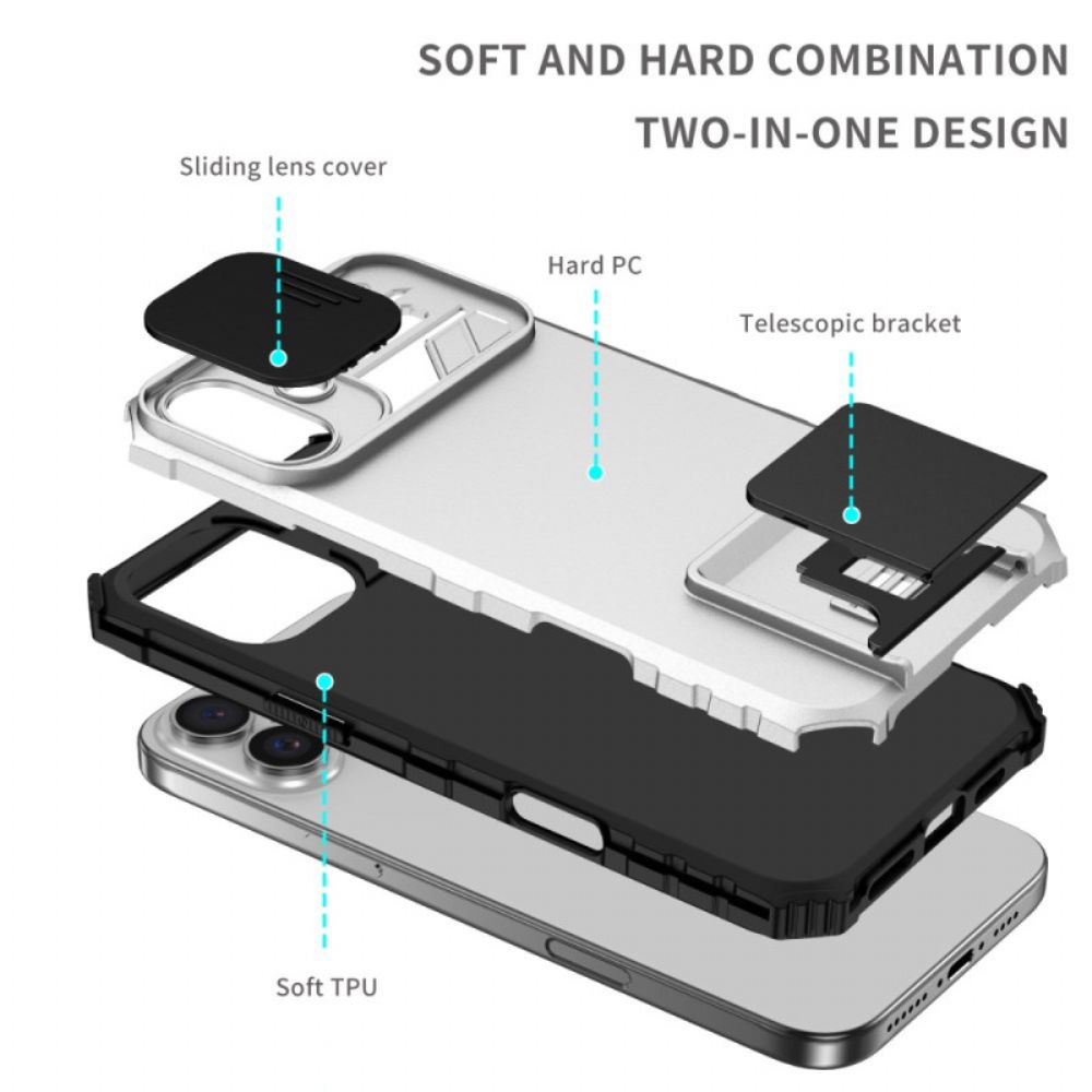 Hoesje Voor iPhone 16 Camerabeschermer En Ondersteuning