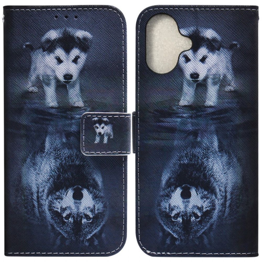 Leren Hoesje iPhone 16 Puppydroom