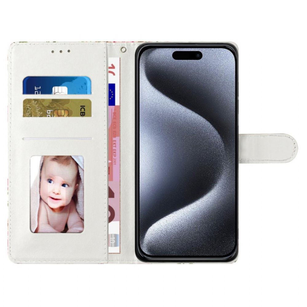 Leren Hoesje Voor iPhone 16 Katje Met Riempje