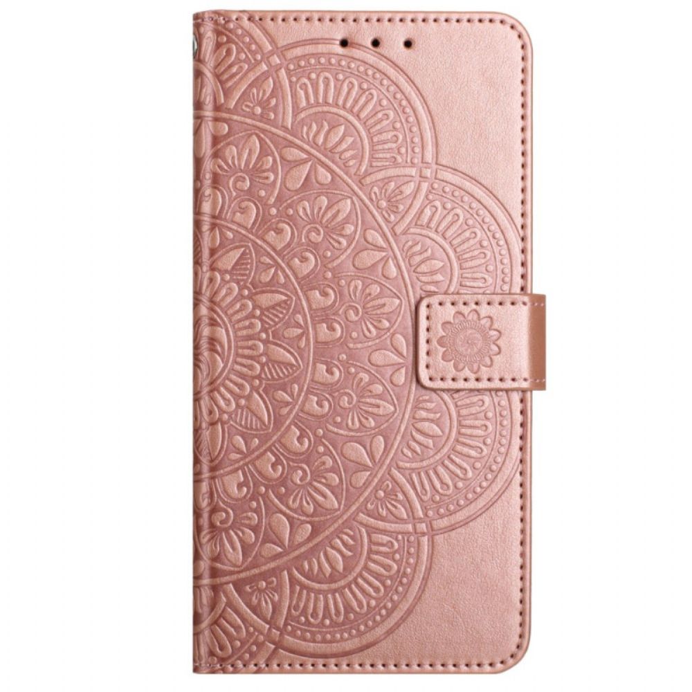 Leren Hoesje Voor iPhone 16 Mandala-riempatroon