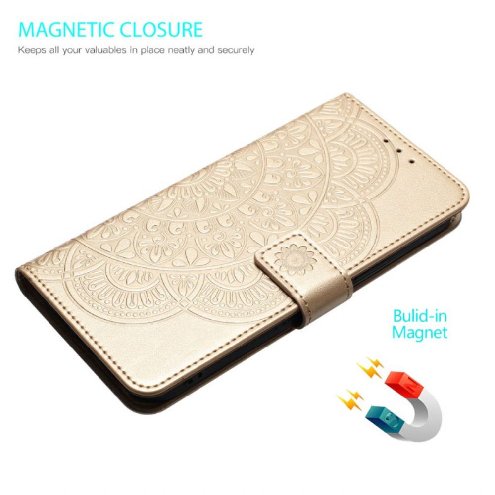 Leren Hoesje Voor iPhone 16 Mandala-riempatroon