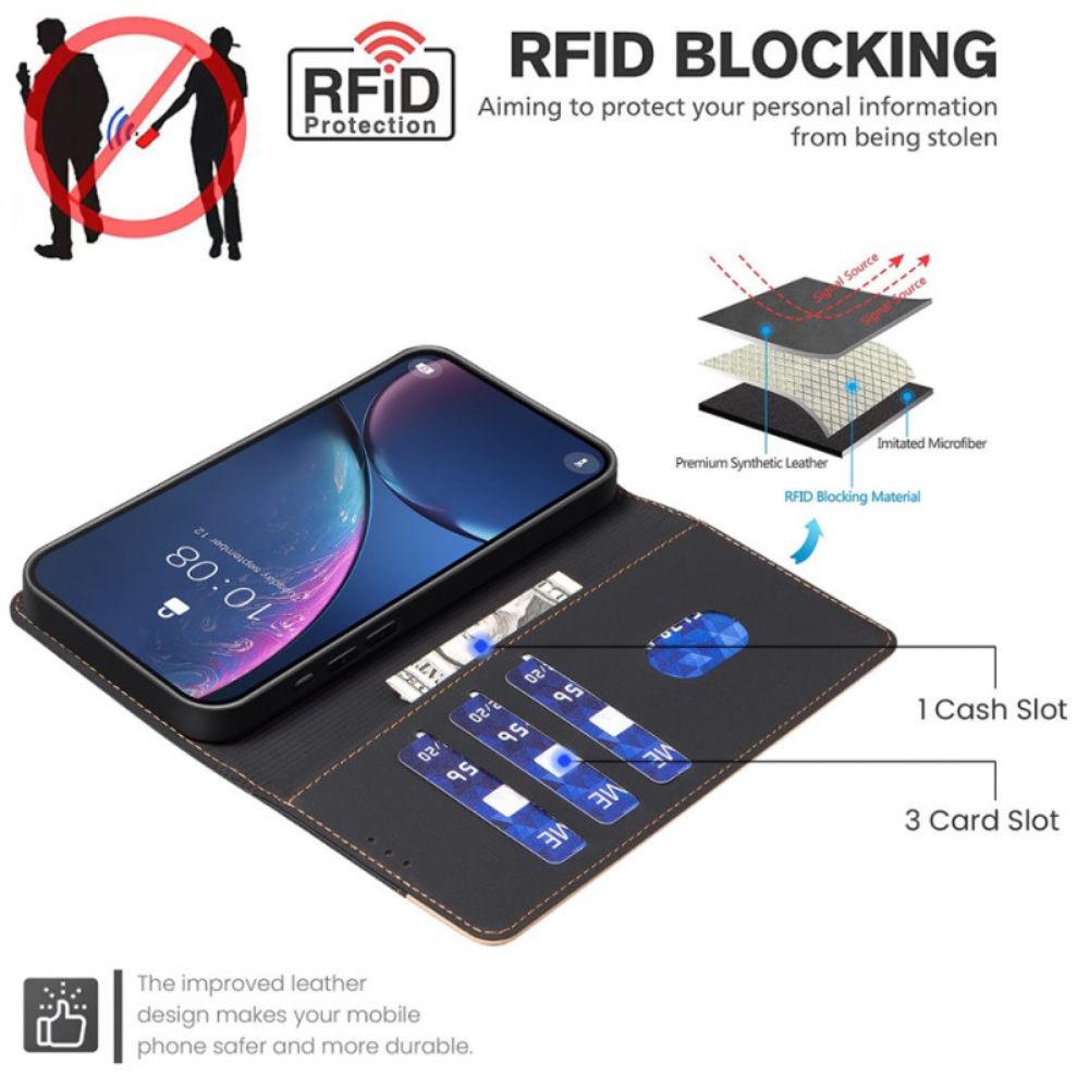 Leren Hoesje Voor iPhone 16 Tweekleurige Binfen Rfid-blokkering