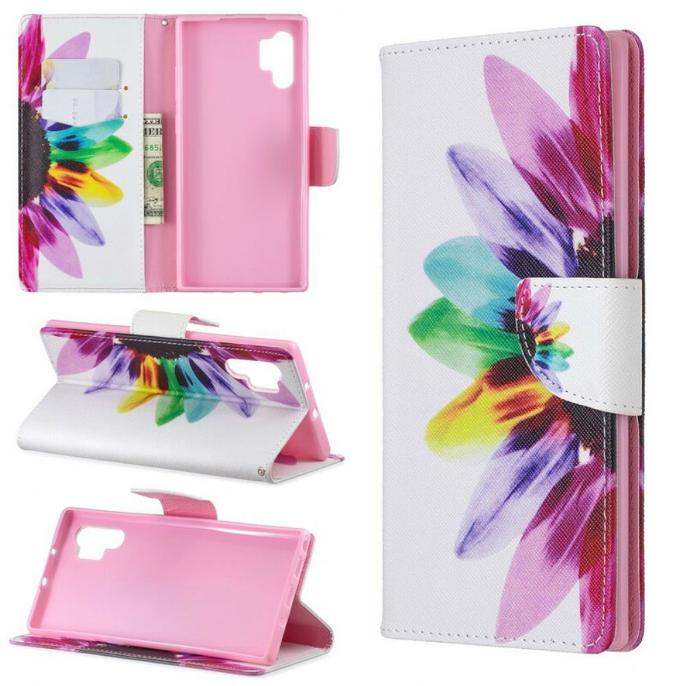 Folio-hoesje voor Samsung Galaxy Note 10 Plus Aquarel Bloem