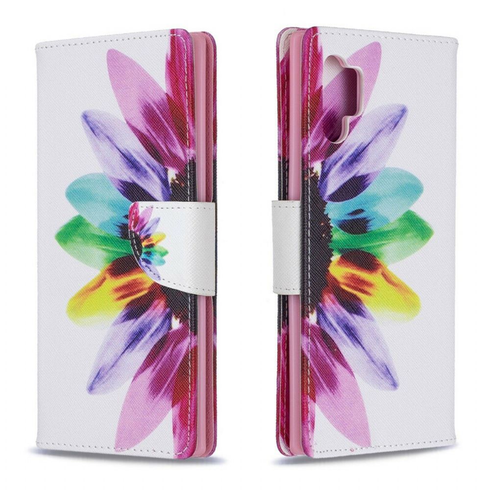 Folio-hoesje voor Samsung Galaxy Note 10 Plus Aquarel Bloem