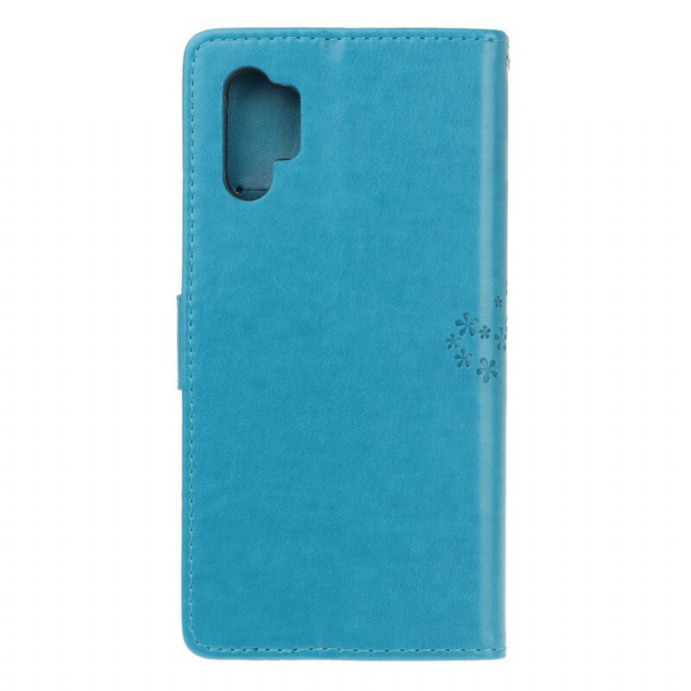 Folio-hoesje voor Samsung Galaxy Note 10 Plus Met Ketting Boom En Uilen Met Bandjes