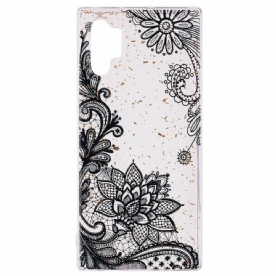 Hoesje voor Samsung Galaxy Note 10 Plus Kant En Goudstof