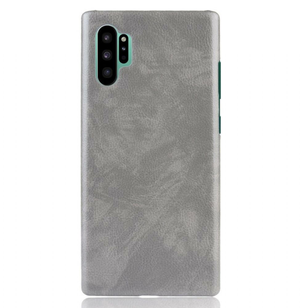 Hoesje voor Samsung Galaxy Note 10 Plus Klassiek Litchi-leereffect