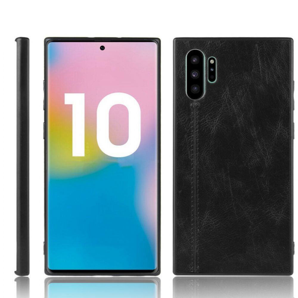 Hoesje voor Samsung Galaxy Note 10 Plus Stijl Lederen Stiksels