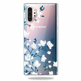 Hoesje voor Samsung Galaxy Note 10 Plus Witte Bloemen