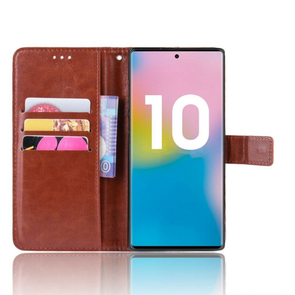 Leren Hoesje voor Samsung Galaxy Note 10 Plus Flitsachtig Kunstleer