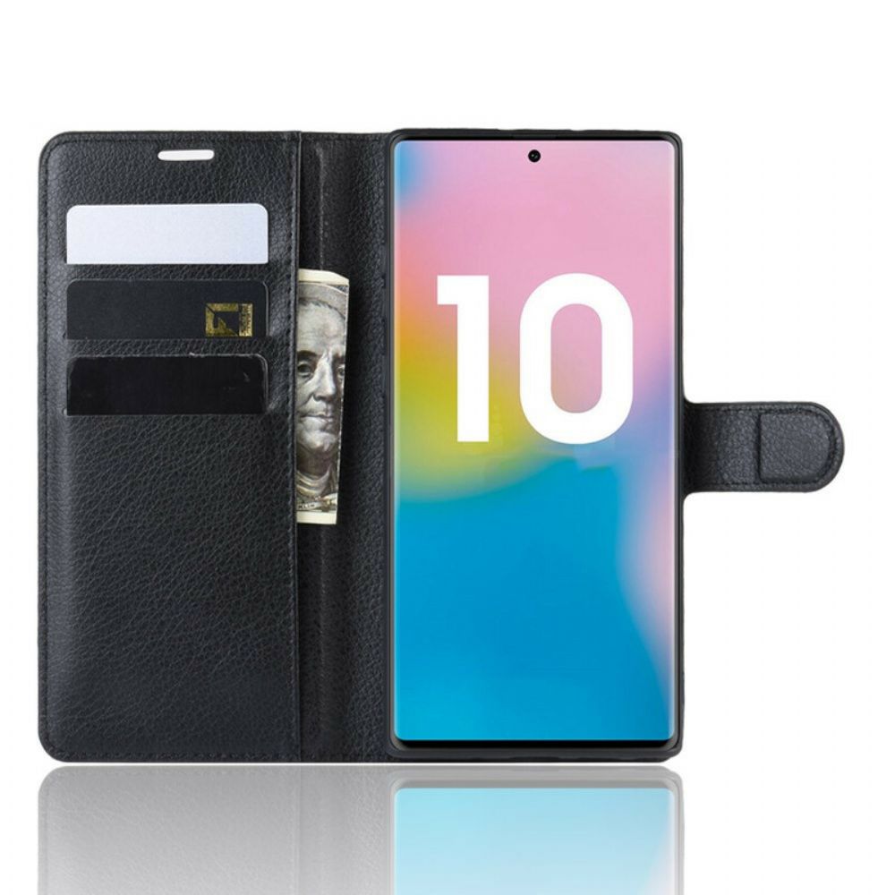 Leren Hoesje voor Samsung Galaxy Note 10 Plus Klassieke Kleuren