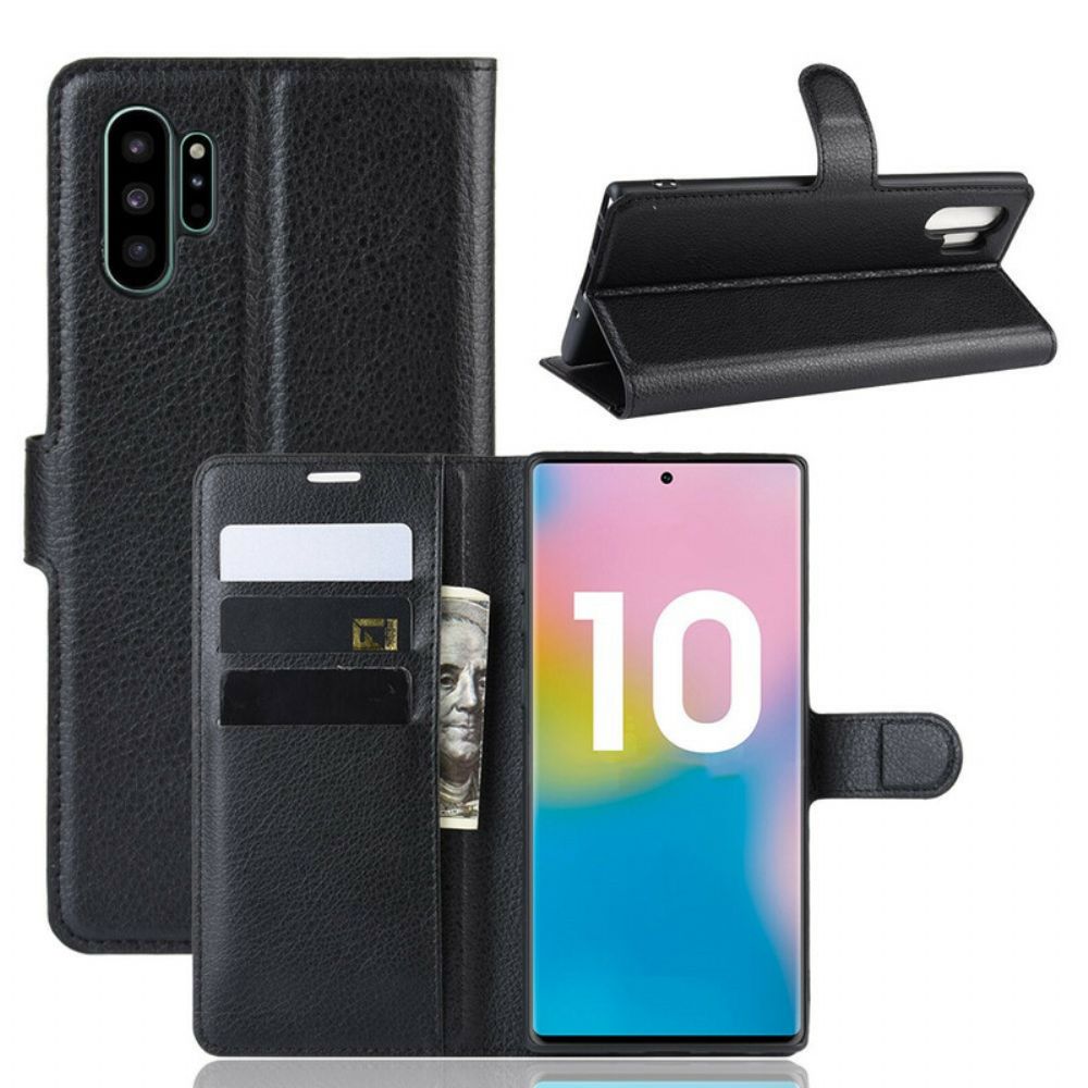 Leren Hoesje voor Samsung Galaxy Note 10 Plus Klassieke Kleuren