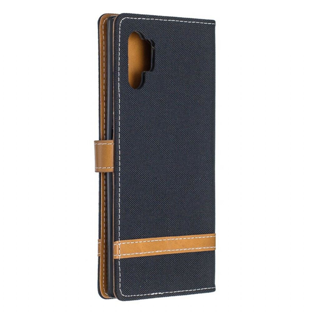 Leren Hoesje voor Samsung Galaxy Note 10 Plus Met Ketting Band Met Stof En Leereffect