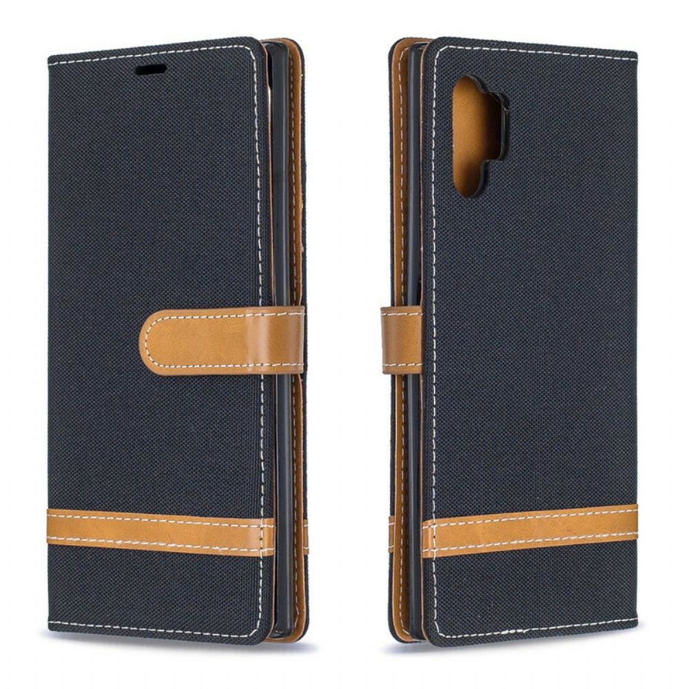 Leren Hoesje voor Samsung Galaxy Note 10 Plus Met Ketting Band Met Stof En Leereffect