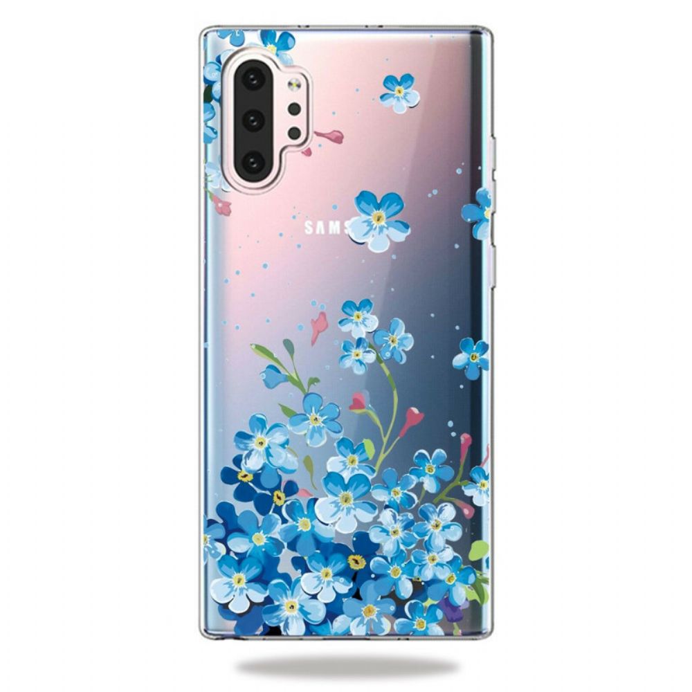 Telefoonhoesje voor Samsung Galaxy Note 10 Plus Blauwe Bloemen