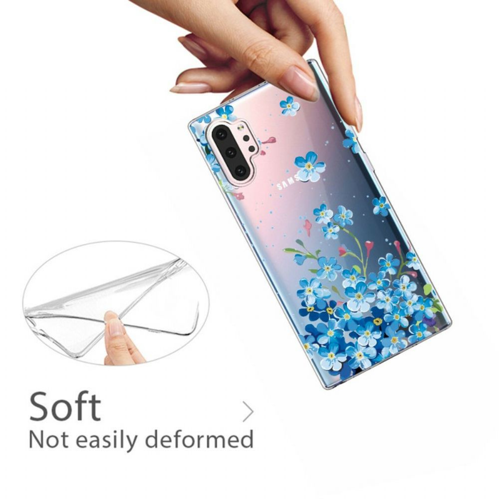 Telefoonhoesje voor Samsung Galaxy Note 10 Plus Blauwe Bloemen