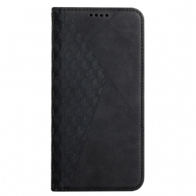 Bescherming Hoesje voor Samsung Galaxy A12 / M12 Folio-hoesje Geo Leereffect