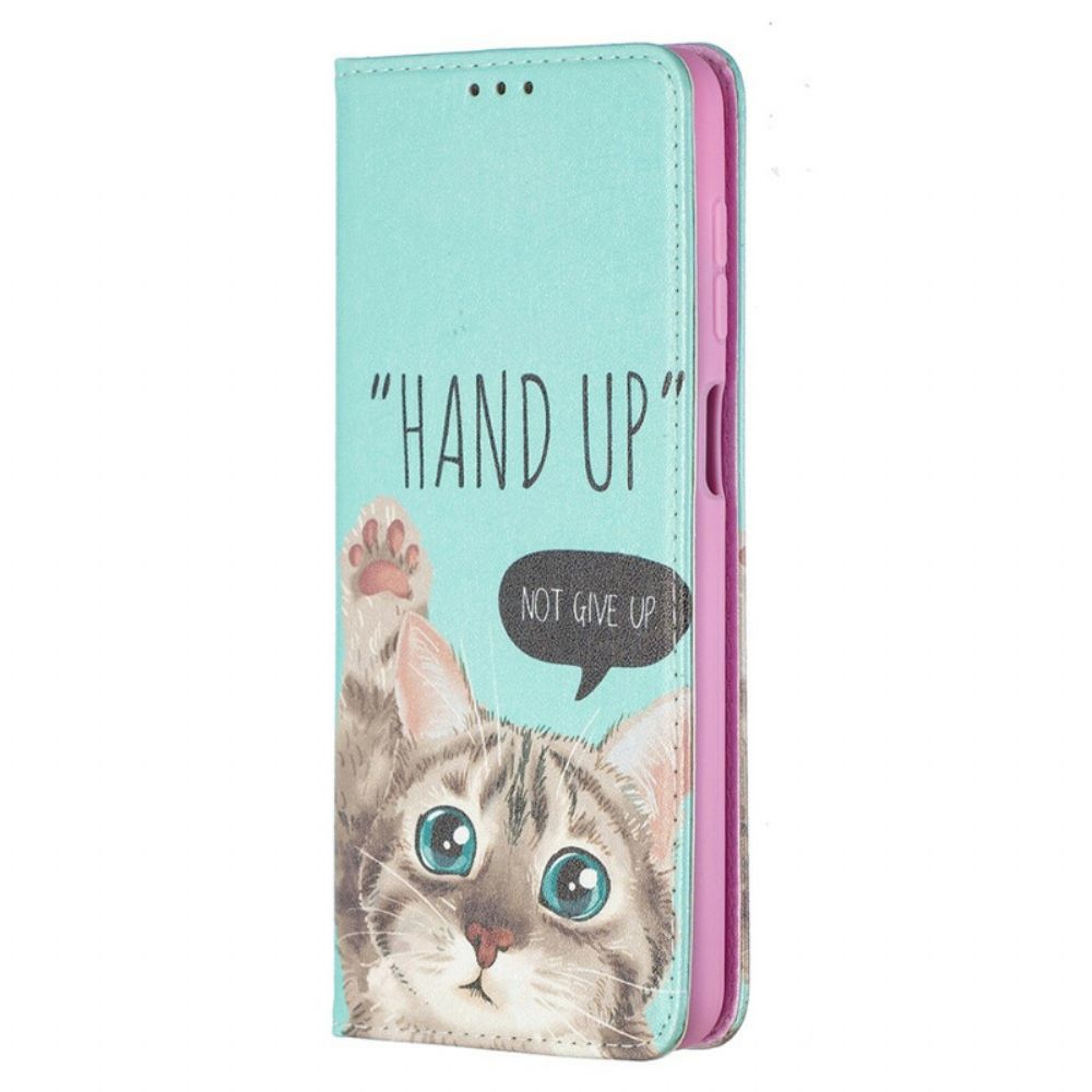 Bescherming Hoesje voor Samsung Galaxy A12 / M12 Folio-hoesje Hand Omhoog