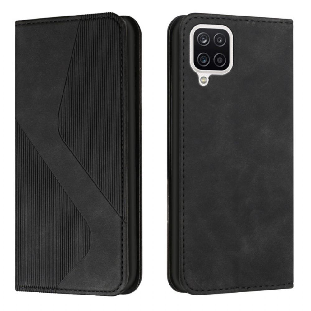 Bescherming Hoesje voor Samsung Galaxy A12 / M12 Folio-hoesje S-design Lederen Stijl