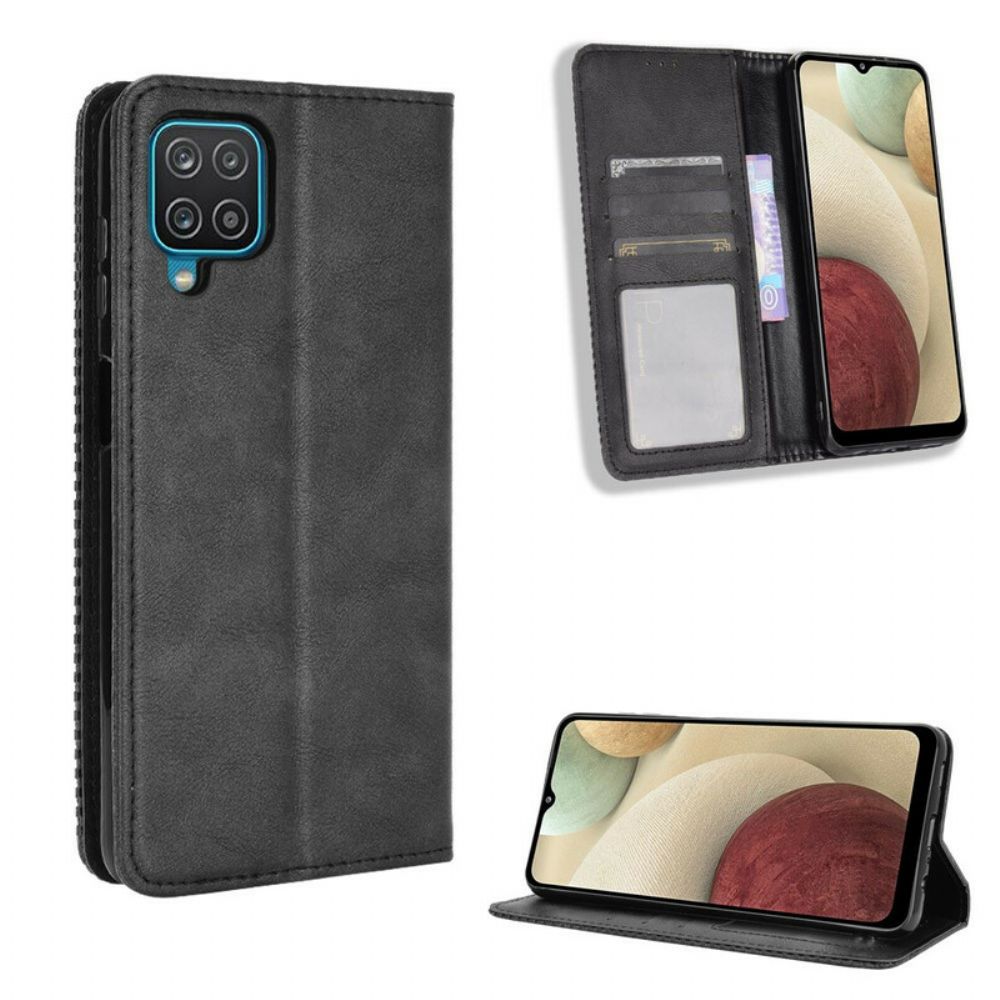 Bescherming Hoesje voor Samsung Galaxy A12 / M12 Folio-hoesje Vintage Gestileerd Leereffect